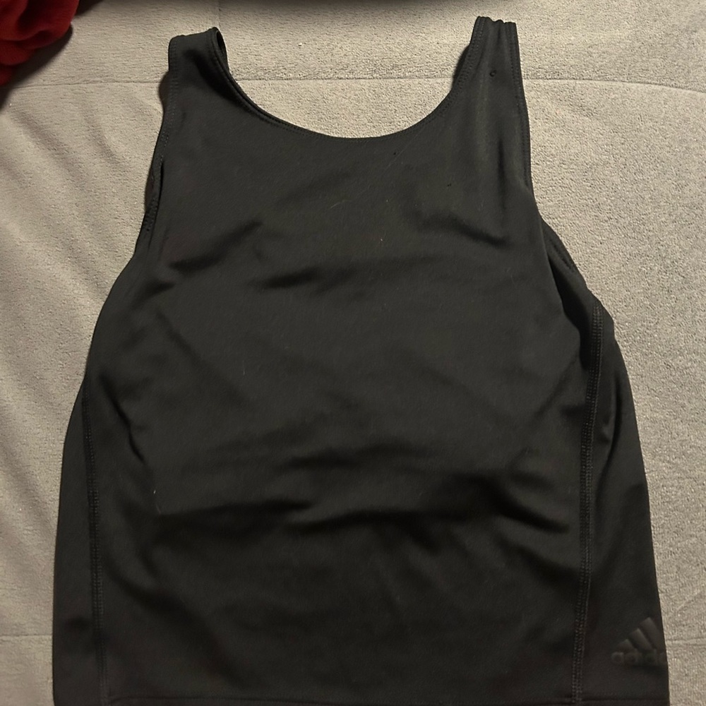 Black adidas cropped tank
